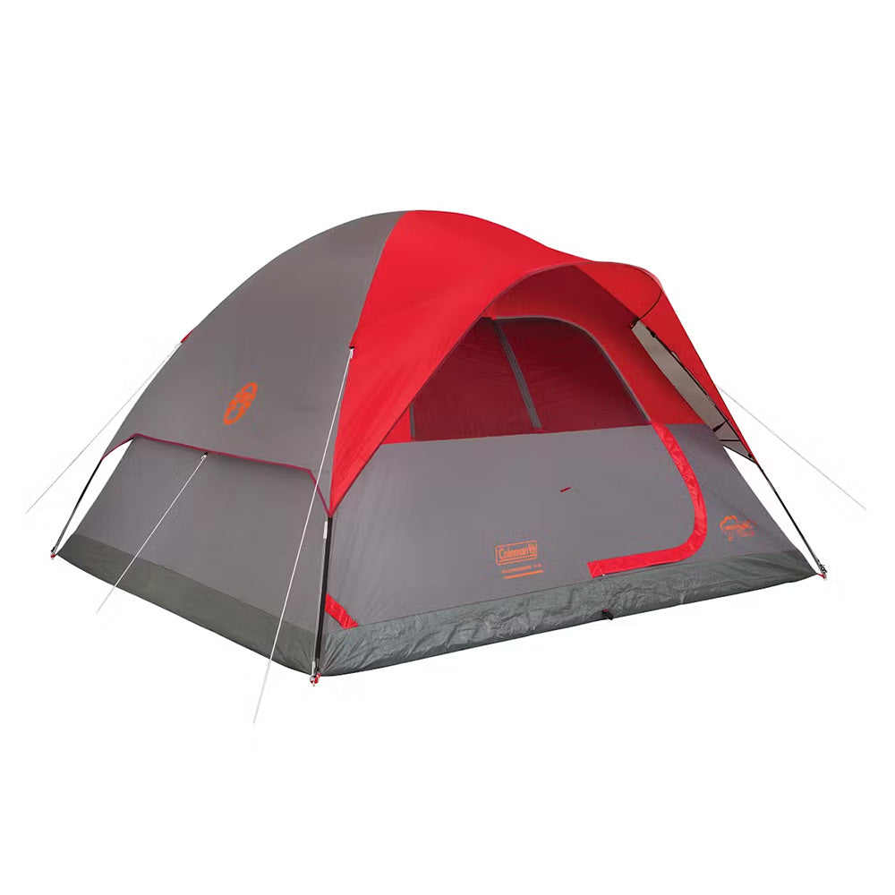 Coleman 6-Person Flatwoods II Lightweight Dome Camping Tent - Red