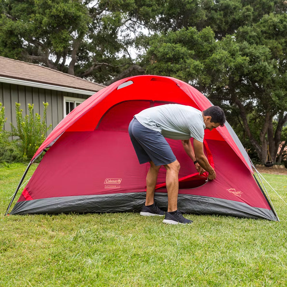 Coleman 6-Person Flatwoods II Lightweight Dome Camping Tent - Red