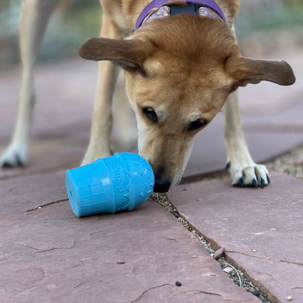 Ice Cream Cone Rubber Dog Chew Toy for Power Chewers | USA Made | SodaPup