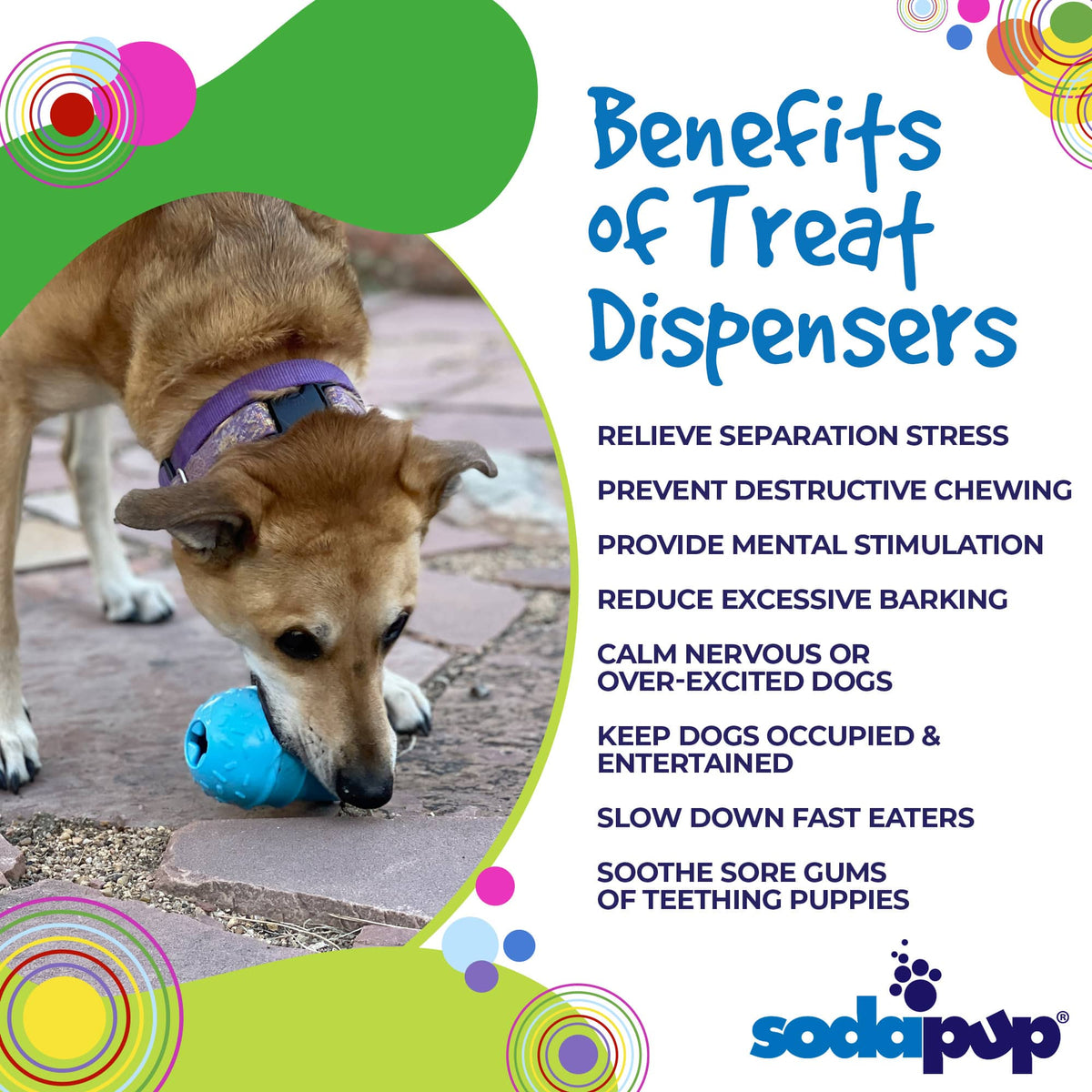 Ice Cream Cone Rubber Dog Chew Toy for Power Chewers | USA Made | SodaPup