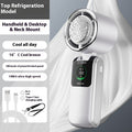 New Ice Pack High-Speed Handheld Eletirc Fan Speed Adjustable Folding Mini Fan Portable Outdoor Hanging Neck Small Fan