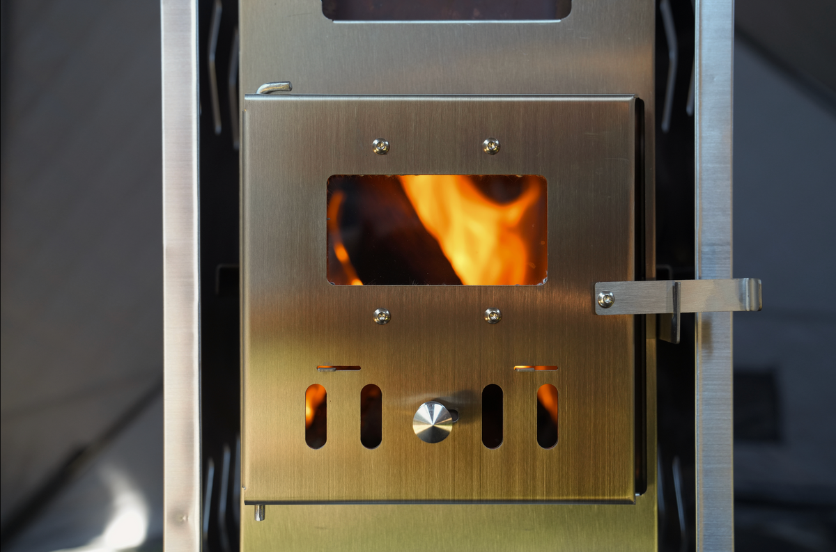 Sauna Tent Wood Stove | Portable | Brushed Stainless