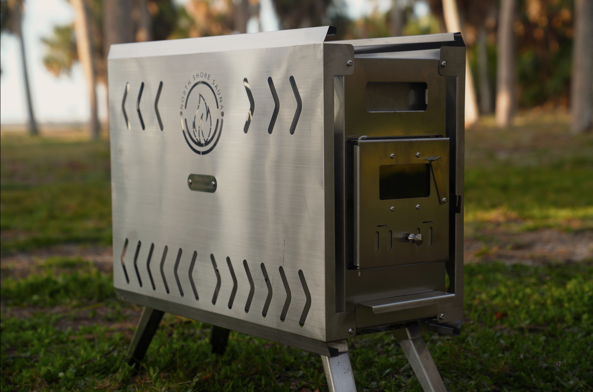 Sauna Tent Wood Stove | Portable | Brushed Stainless