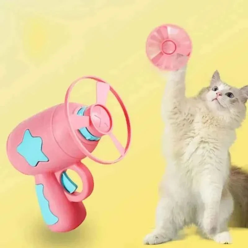Interactive Cat Toy – Flying Disc Shooting Gun