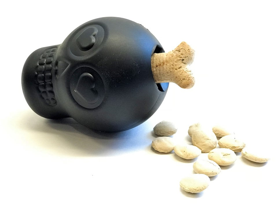 Magnum Sugar Skull Dog Chew Toy & Treat Dispenser - USA Made | SodaPup